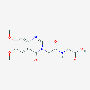 molecular formula C14H15N3O6 B7876511 N-[(6,7-dimethoxy-4-oxoquinazolin-3(4H)-yl)acetyl]glycine 