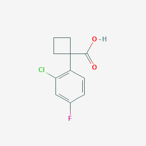 molecular formula C11H10ClFO2 B7876647 1-(2-Chloro-4-fluorophenyl)cyclobutanecarboxylic Acid 