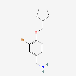 [3-Bromo-4-(cyclopentylmethoxy)phenyl]methanamine