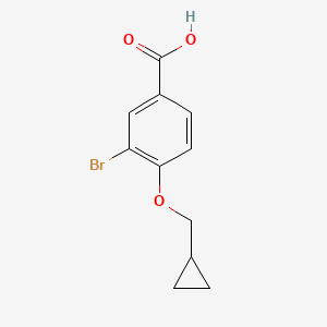 molecular formula C11H11BrO3 B7876666 3-Bromo-4-(cyclopropylmethoxy)benzoic acid 