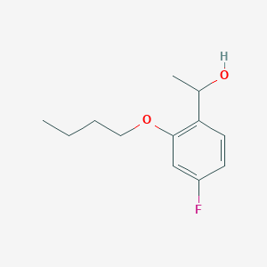 molecular formula C12H17FO2 B7876682 1-(2-Butoxy-4-fluorophenyl)ethanol 