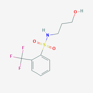 molecular formula C10H12F3NO3S B7876710 3-Hydroxy-S-[2-(trifluoromethyl)phenyl]propane-1-sulfonamide 