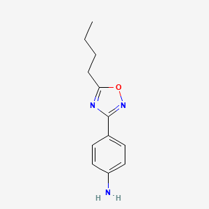 molecular formula C12H15N3O B7876828 4-(5-Butyl-1,2,4-oxadiazol-3-yl)aniline 
