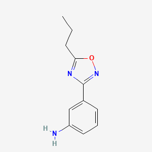 molecular formula C11H13N3O B7876830 3-(5-Propyl-1,2,4-oxadiazol-3-yl)aniline 