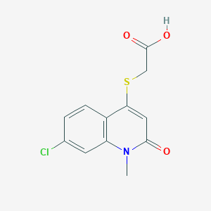 molecular formula C12H10ClNO3S B7876849 [(7-Chloro-1-methyl-2-oxo-1,2-dihydroquinolin-4-yl)thio]acetic acid 
