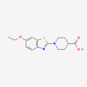 molecular formula C15H18N2O3S B7876874 1-(6-Ethoxy-1,3-benzothiazol-2-yl)piperidine-4-carboxylic acid 
