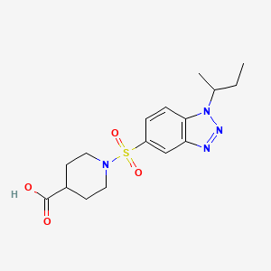 molecular formula C16H22N4O4S B7876887 1-[(1-sec-butyl-1H-1,2,3-benzotriazol-5-yl)sulfonyl]piperidine-4-carboxylic acid 