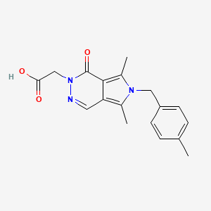 molecular formula C18H19N3O3 B7876890 [5,7-dimethyl-6-(4-methylbenzyl)-1-oxo-1,6-dihydro-2H-pyrrolo[3,4-d]pyridazin-2-yl]acetic acid 