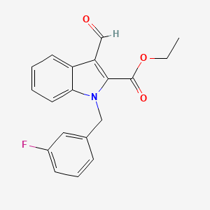 molecular formula C19H16FNO3 B7876904 ethyl 1-(3-fluorobenzyl)-3-formyl-1H-indole-2-carboxylate 