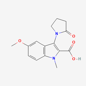 molecular formula C15H16N2O4 B7876905 5-methoxy-1-methyl-3-(2-oxopyrrolidin-1-yl)-1H-indole-2-carboxylic acid 
