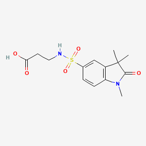 molecular formula C14H18N2O5S B7876936 N-[(1,3,3-trimethyl-2-oxo-2,3-dihydro-1H-indol-5-yl)sulfonyl]-beta-alanine 