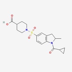1-{[1-(cyclopropylcarbonyl)-2-methyl-2,3-dihydro-1H-indol-5-yl]sulfonyl}piperidine-4-carboxylic acid