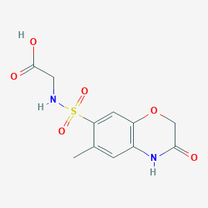 molecular formula C11H12N2O6S B7876982 N-[(6-methyl-3-oxo-3,4-dihydro-2H-1,4-benzoxazin-7-yl)sulfonyl]glycine 