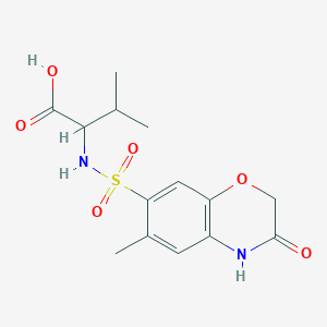 molecular formula C14H18N2O6S B7876983 N-[(6-methyl-3-oxo-3,4-dihydro-2H-1,4-benzoxazin-7-yl)sulfonyl]valine 