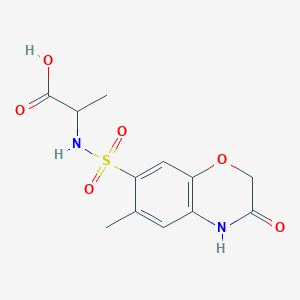 molecular formula C12H14N2O6S B7876993 N-[(6-methyl-3-oxo-3,4-dihydro-2H-1,4-benzoxazin-7-yl)sulfonyl]alanine 