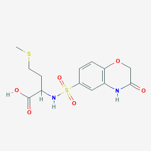 molecular formula C13H16N2O6S2 B7877015 N-[(3-oxo-3,4-dihydro-2H-1,4-benzoxazin-6-yl)sulfonyl]methionine 