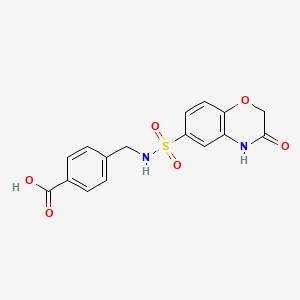 molecular formula C16H14N2O6S B7877035 4-({[(3-oxo-3,4-dihydro-2H-1,4-benzoxazin-6-yl)sulfonyl]amino}methyl)benzoic acid 