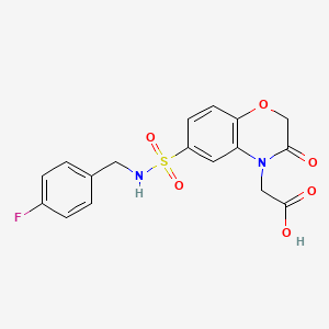 molecular formula C17H15FN2O6S B7877071 (6-{[(4-fluorobenzyl)amino]sulfonyl}-3-oxo-2,3-dihydro-4H-1,4-benzoxazin-4-yl)acetic acid 