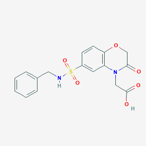 molecular formula C17H16N2O6S B7877074 {6-[(benzylamino)sulfonyl]-3-oxo-2,3-dihydro-4H-1,4-benzoxazin-4-yl}acetic acid 