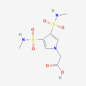 molecular formula C8H13N3O6S2 B7877088 {3,4-bis[(methylamino)sulfonyl]-1H-pyrrol-1-yl}acetic acid 