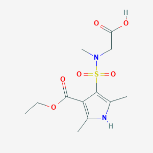 molecular formula C12H18N2O6S B7877097 [{[4-(ethoxycarbonyl)-2,5-dimethyl-1H-pyrrol-3-yl]sulfonyl}(methyl)amino]acetic acid 