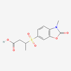 molecular formula C12H13NO6S B7877105 3-[(3-Methyl-2-oxo-2,3-dihydro-1,3-benzoxazol-6-yl)sulfonyl]butanoic acid 
