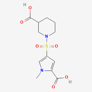 molecular formula C12H16N2O6S B7877111 1-[(5-carboxy-1-methyl-1H-pyrrol-3-yl)sulfonyl]piperidine-3-carboxylic acid 
