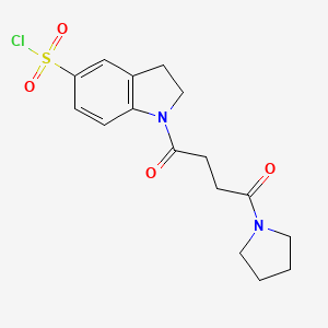 molecular formula C16H19ClN2O4S B7877146 1-(4-Oxo-4-pyrrolidin-1-ylbutanoyl)indoline-5-sulfonyl chloride 