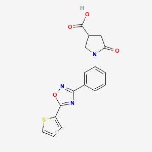 5-Oxo-1-[3-(5-thien-2-yl-1,2,4-oxadiazol-3-yl)phenyl]pyrrolidine-3-carboxylic acid