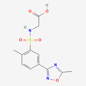 molecular formula C12H13N3O5S B7877162 ({[2-Methyl-5-(5-methyl-1,2,4-oxadiazol-3-yl)phenyl]sulfonyl}amino)acetic acid 