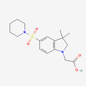 [3,3-dimethyl-5-(piperidin-1-ylsulfonyl)-2,3-dihydro-1H-indol-1-yl]acetic acid