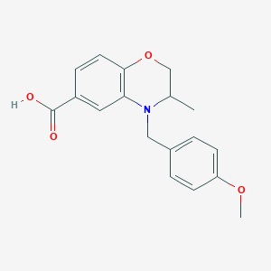 molecular formula C18H19NO4 B7877181 4-(4-methoxybenzyl)-3-methyl-3,4-dihydro-2H-1,4-benzoxazine-6-carboxylic acid 