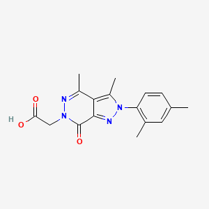 molecular formula C17H18N4O3 B7877182 [2-(2,4-dimethylphenyl)-3,4-dimethyl-7-oxo-2,7-dihydro-6H-pyrazolo[3,4-d]pyridazin-6-yl]acetic acid 