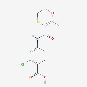 molecular formula C13H12ClNO4S B7877187 2-Chloro-4-{[(2-methyl-5,6-dihydro-1,4-oxathiin-3-yl)carbonyl]amino}benzoic acid 