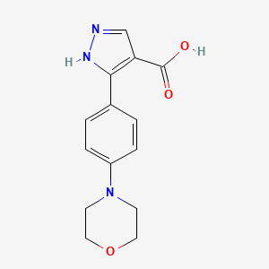 molecular formula C14H15N3O3 B7877193 5-(4-morpholin-4-ylphenyl)-1H-pyrazole-4-carboxylic acid 