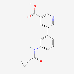 molecular formula C16H14N2O3 B7877237 5-{3-[(Cyclopropylcarbonyl)amino]phenyl}nicotinic acid 