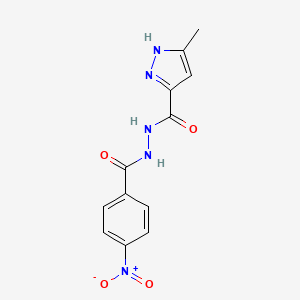 molecular formula C12H11N5O4 B7877243 5-methyl-N'-(4-nitrobenzoyl)-1H-pyrazole-3-carbohydrazide 