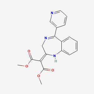 molecular formula C19H17N3O4 B7877264 dimethyl (5-pyridin-3-yl-1,3-dihydro-2H-1,4-benzodiazepin-2-ylidene)malonate 