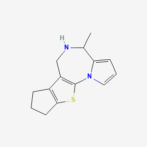 molecular formula C14H16N2S B7877272 4-methyl-5,6,8,9-tetrahydro-4H,7H-cyclopenta[4,5]thieno[3,2-f]pyrrolo[1,2-a][1,4]diazepine 