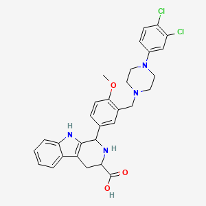 1-(3-{[4-(3,4-dichlorophenyl)piperazin-1-yl]methyl}-4-methoxyphenyl)-2,3,4,9-tetrahydro-1H-beta-carboline-3-carboxylic acid