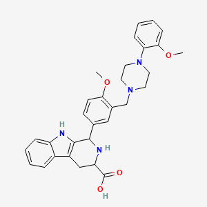 molecular formula C31H34N4O4 B7877323 1-(4-methoxy-3-{[4-(2-methoxyphenyl)piperazin-1-yl]methyl}phenyl)-2,3,4,9-tetrahydro-1H-beta-carboline-3-carboxylic acid 