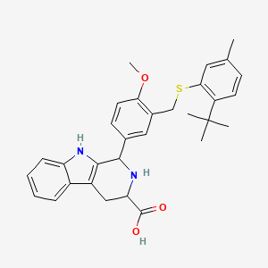 molecular formula C31H34N2O3S B7877327 1-(3-{[(2-tert-butyl-5-methylphenyl)thio]methyl}-4-methoxyphenyl)-2,3,4,9-tetrahydro-1H-beta-carboline-3-carboxylic acid 