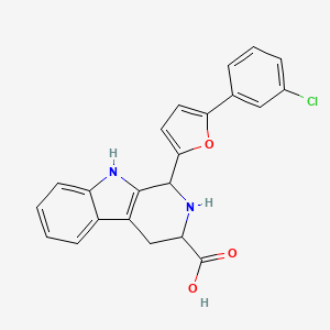 molecular formula C22H17ClN2O3 B7877333 1-[5-(3-chlorophenyl)furan-2-yl]-2,3,4,9-tetrahydro-1H-pyrido[3,4-b]indole-3-carboxylic acid 