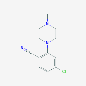 molecular formula C12H14ClN3 B7877356 4-Chloro-2-(4-methylpiperazin-1-yl)benzonitrile 