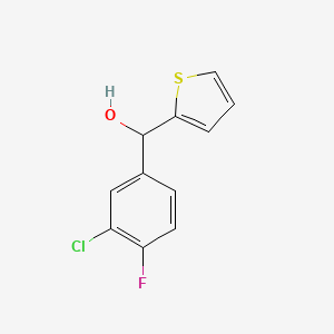 molecular formula C11H8ClFOS B7877386 3-Chloro-4-fluorophenyl-(2-thienyl)methanol 