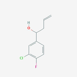 molecular formula C10H10ClFO B7877388 4-(3-Chloro-4-fluorophenyl)-1-buten-4-ol 