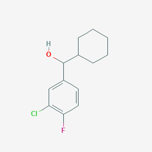 molecular formula C13H16ClFO B7877396 (3-Chloro-4-fluorophenyl)(cyclohexyl)methanol 