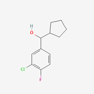molecular formula C12H14ClFO B7877404 Cyclopentyl (3-chloro-4-fluorophenyl)methanol 
