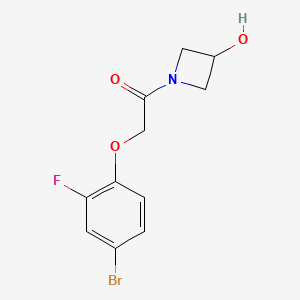 molecular formula C11H11BrFNO3 B7877489 2-(4-Bromo-2-fluorophenoxy)-1-(3-hydroxyazetidin-1-yl)ethan-1-one 