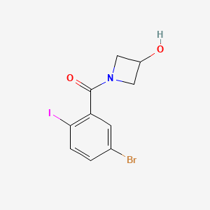 molecular formula C10H9BrINO2 B7877496 1-(5-Bromo-2-iodobenzoyl)azetidin-3-ol 